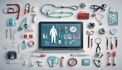 care Flat tools background concept Nurse icons Healthcare system health medical research medical - Powered by Adobe