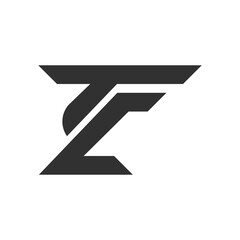the logo consists of the letter Z and F. Abstract, outline and elegant.
