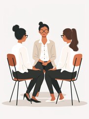 Obraz premium Confident Female Leader in a Meeting Generative AI