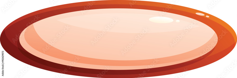 Poster oval button with glossy surface inviting clicking for action in a video game