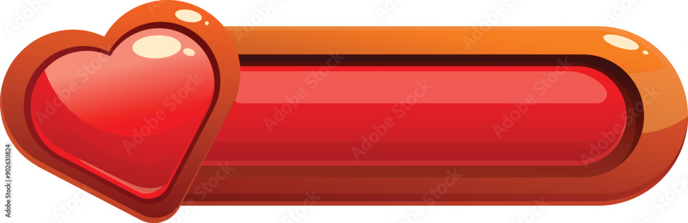 Poster red heart showing progress bar for game interface