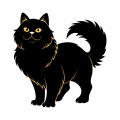 Obraz premium Persian Cat silhouettes and icons. black flat color simple elegant Persian Cat animal vector and illustration.