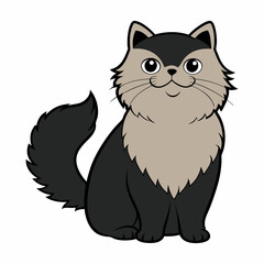 Obraz premium Persian Cat silhouettes and icons. black flat color simple elegant Persian Cat animal vector and illustration.