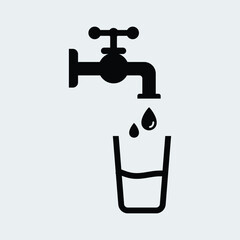 Potable water, Tap water icon vector design