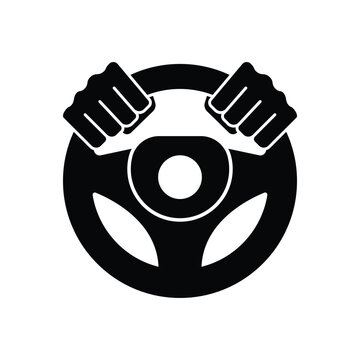 recommend clip art: Steering wheel icon. Hands on steering wheel. Driver. Driving car. Test drive. Vector icon isolated on white background.