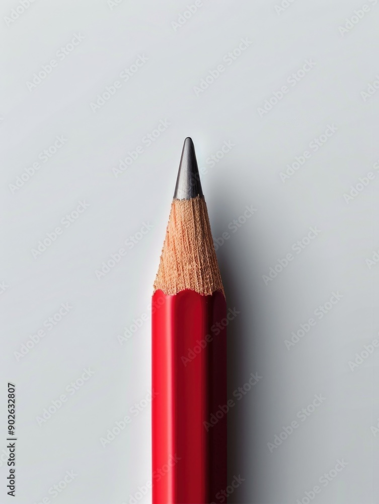 Aufkleber a pencil with a sharpened tip is shown on a white background. the pencil is red and has a grey tip. 