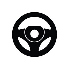 Car steering wheel icon on an isolated white background.Web