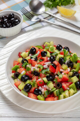Turkish Shepherd Salad, Coban Salatasi in a bowl