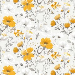 gift wrapping paper flower yellow and white