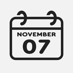 Icon page calendar day - 7 November