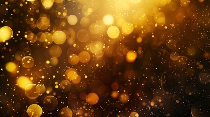 Soft golden orbs create a bokeh effect against a rich dark backdrop, exuding a sense of elegance...