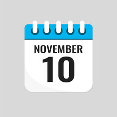 Icon page calendar day - 10 November