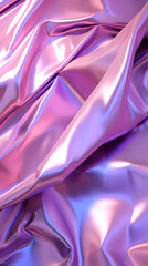 Fototapeta premium Digital holographic pink and purple wrinkled aluminum foil abstract graphic poster background