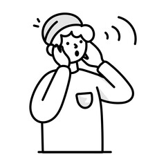A hand drawn character of muslim man doing prayer call 

