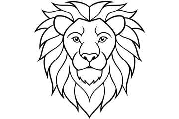 Lion head line art illustration