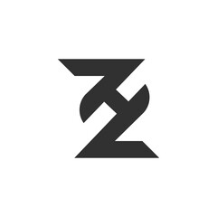 the logo consists of the letter Z and H. Abstract, outline and elegant.
