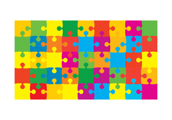 Banner template made pieces puzzle, jigsaw