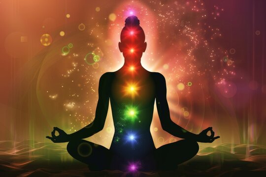 meditating with seven chakra open