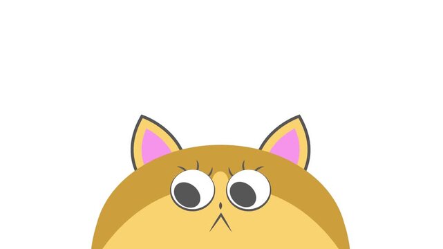 cute cat with eyes moving left to right animated vector illustration  