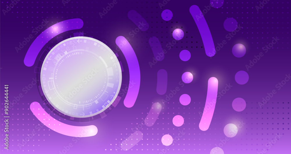 Poster digital communication, data protection, futuristic presentation, scientific cover. abstract purple h