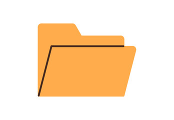 Computer folder, new empty file icon, folder with paper documents, yellow office file with business docs, data report, business bureaucracy, accounting data on background flat vector illustration.	
