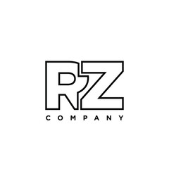 Letter R and Z, RZ logo design template. Minimal monogram initial based logotype.