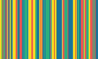 Obraz premium Pattern of vertical stripes, colorful thin and thick lines. Irregular stripe background, vector seamless texture. Abstract striped geometric design in bright colors.