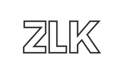 ZLK logo design template with strong and modern bold text. Initial based vector logotype featuring simple and minimal typography. Trendy company identity.