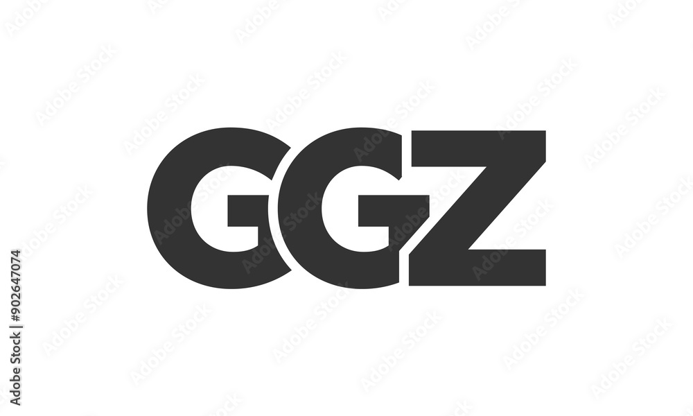 Poster ggz logo design template with strong and modern bold text. initial based vector logotype featuring s