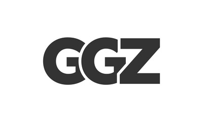 GGZ logo design template with strong and modern bold text. Initial based vector logotype featuring simple and minimal typography. Trendy company identity.