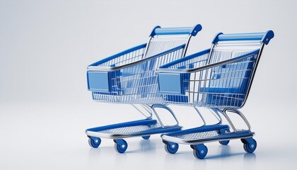 empty shopping cart with copy space