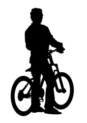 Obraz premium Sport people whit bike on white background