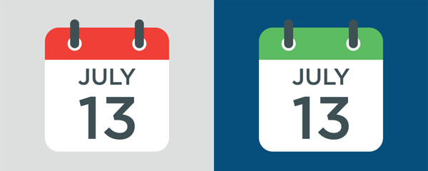 calendar - July 13 icon illustration isolated vector sign symbol