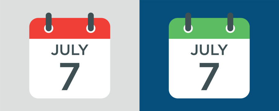 calendar - July 7 icon illustration isolated vector sign symbol