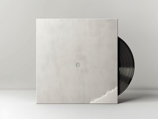 Minimalist blank vinyl record cover. Perfect for mockups, creative projects, or promotional designs in a sleek and modern style.