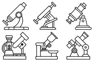 Obraz premium Microscope line art illustration Design