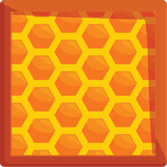 Honeycomb dripping with delicious golden honey contained within a wooden frame