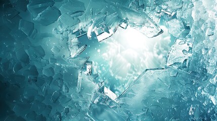 Breaking Through Ice Walls to New Horizons - Symbol of Overcoming Challenges and Progress