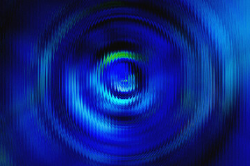 Abstract futuristic technology concept background with ribbed glass texture and noise dust grain effect. Circle circles in the center of the composition. Tunnel. Perfect for covers, websites and more