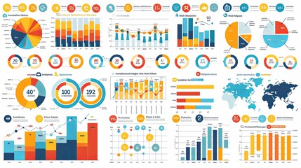 Obraz premium vector, illustartion, infographic elements data visualization vector design template. Can be used for steps, options, business process, workflow, diagram, flowchart concept, timeline, marketing icons,