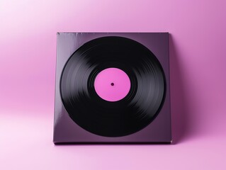 Vinyl record in a stylish cover with a pink background. Perfect for music lovers and vintage enthusiasts.