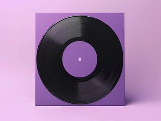 Vinyl record on a purple background, showcasing classic music medium with vibrant modern aesthetics. Ideal for music and retro-themed designs.