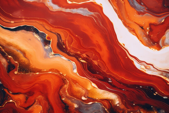A close up image of an orange and red texture, in the style of dark amber and bronze