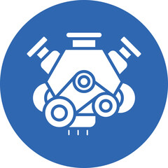 Engine glyph circle icon