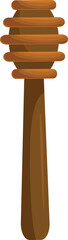 Wooden honey dipper is depicted against a white background, ready to add sweetness to any occasion