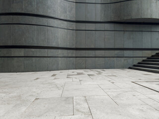 empty concrete ground in front of modern office buildings in downtown. floor for copy space.