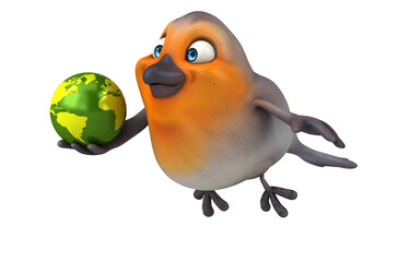 Fun 3D cartoon bird illustration