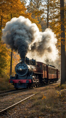 steam train in the countryside