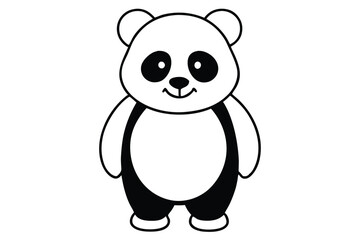 Naklejka premium Panda line art illustration Design Concepts