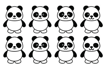 Fototapeta premium Panda line art illustration Design Concepts